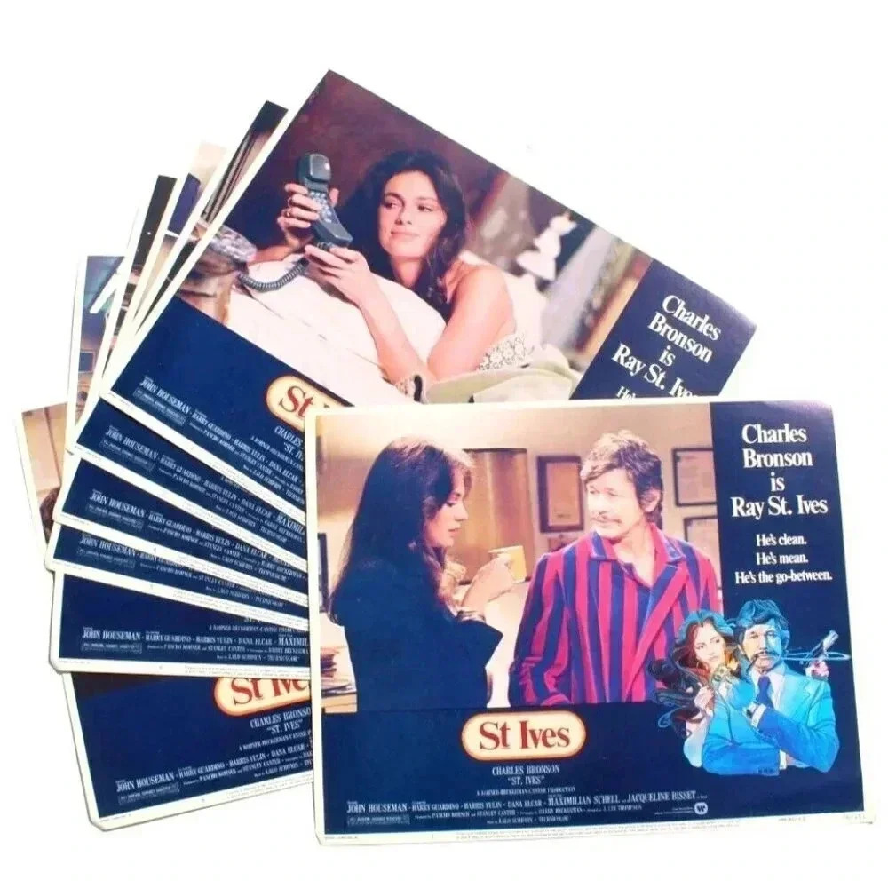 8 Vtg St. Ives Charles Bronson Movie Promo Film Press Kit / Lobby Card 11X14